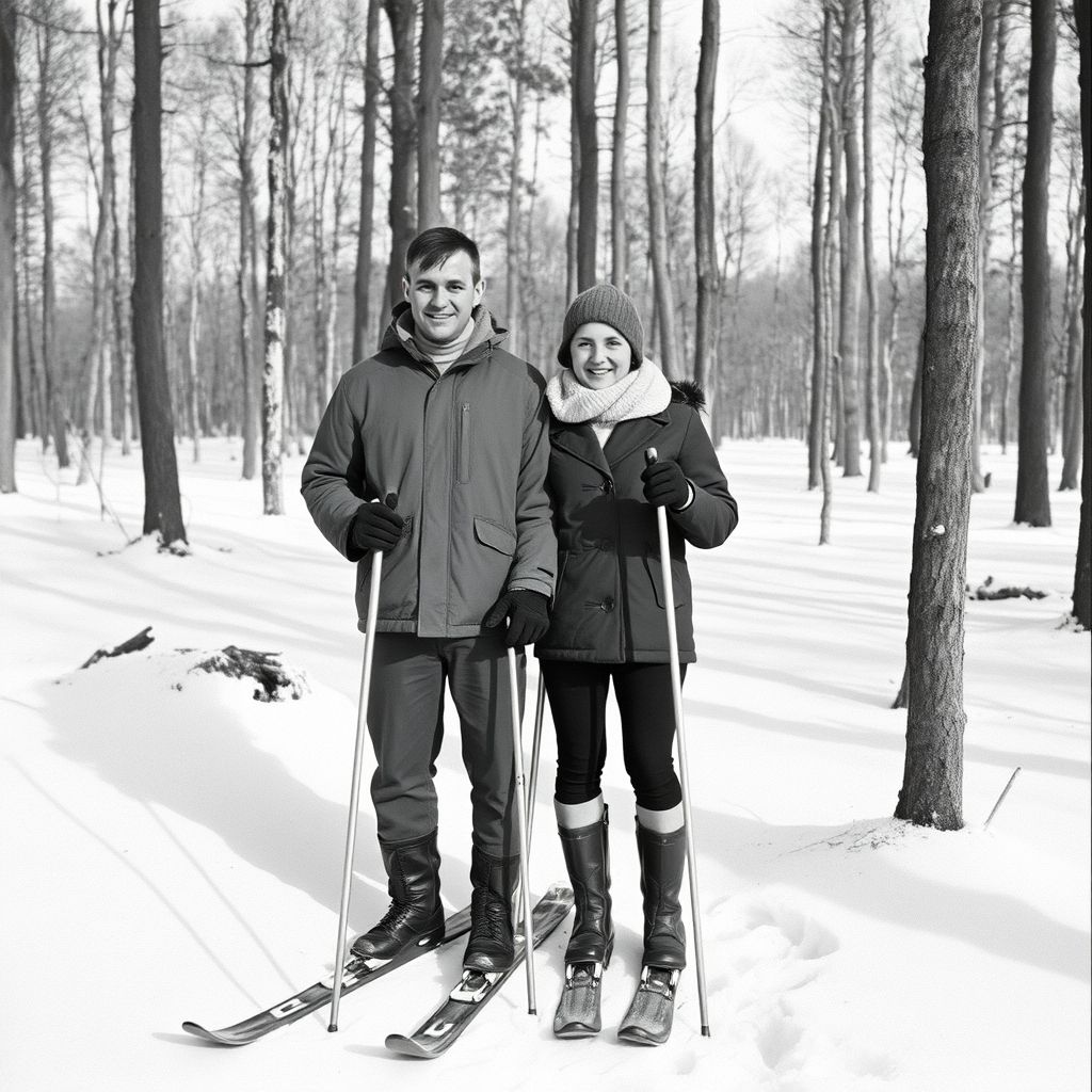{"prompt":"A young guy of 30 years with his wife in jackets and boots stand with wooden skis and ski sticks in the winter forest, USSR 1970, photo black and white","originalPrompt":"A young guy of 30 years with his wife in jackets and boots stand with wooden skis and ski sticks in the winter forest, USSR 1970, photo black and white","width":1024,"height":1024,"seed":720587125,"model":"flux","enhance":false,"nologo":true,"negative_prompt":"worst quality, blurry","nofeed":false,"safe":false,"quality":"medium","image":[],"transparent":false,"isMature":false,"isChild":false}